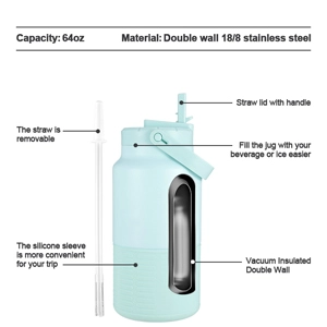 water bottle with straw wholesale or oem