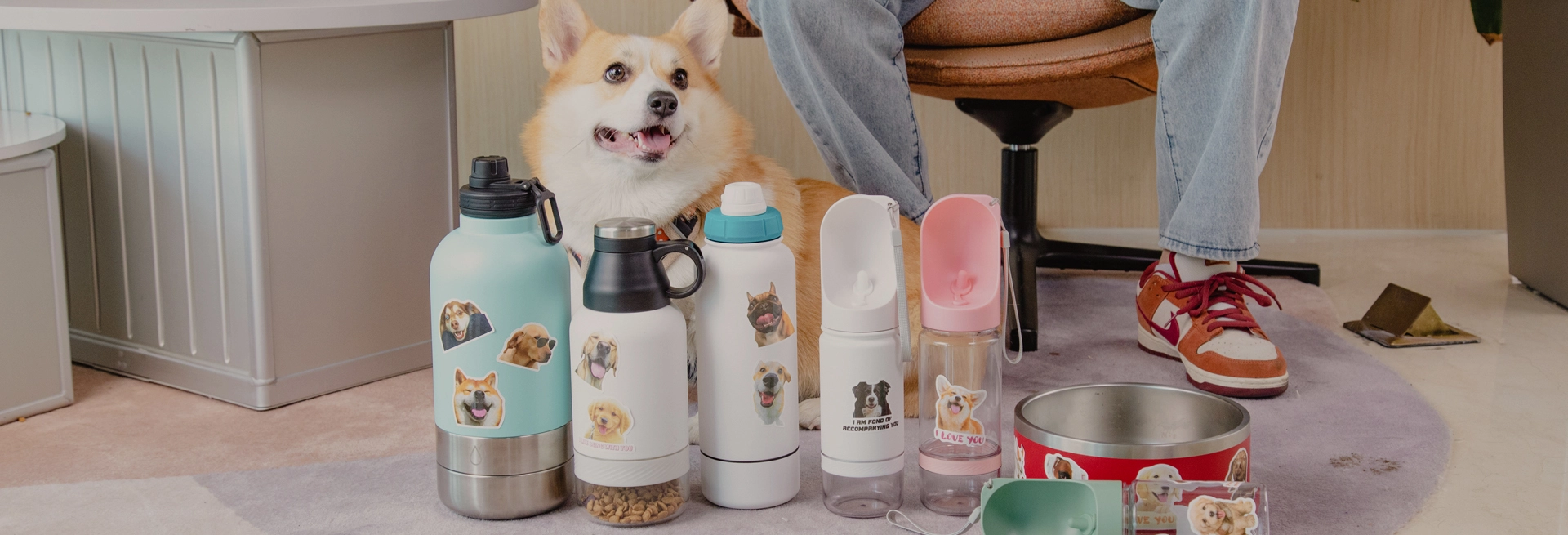 Botella y cuenco para mascotas al por mayor