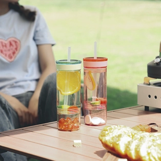 Botella de agua de plástico acrílico 2 en 1 10017A