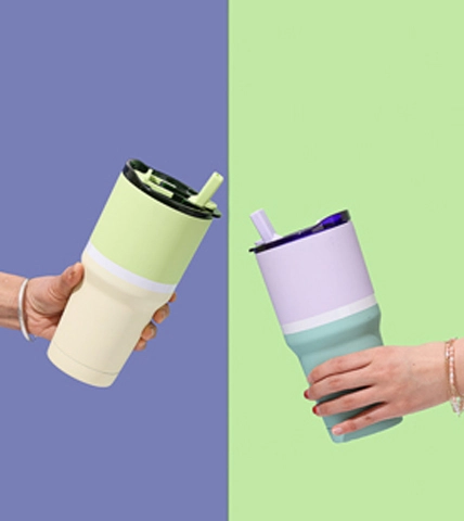 Taza de cerveza de acero inoxidable con tapa de bebida doble de 30 oz 01609A