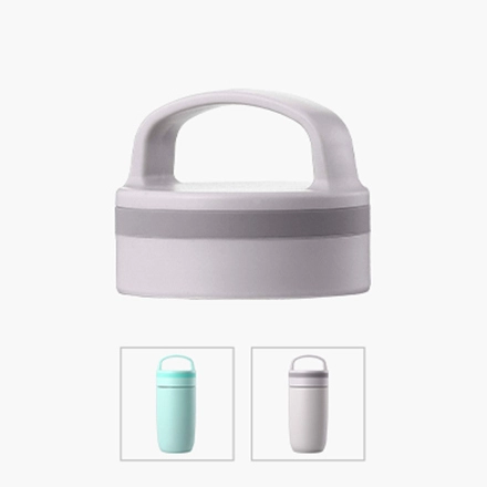 Vaso de café de 12 oz con tapa de mango 2 en 1