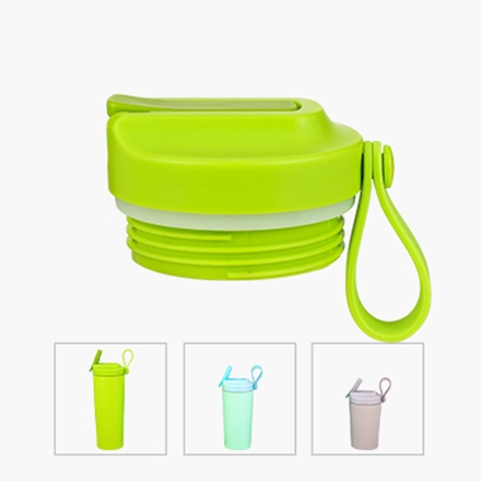 Taza de café de paja de acero inoxidable con cuerda de silicona portátil