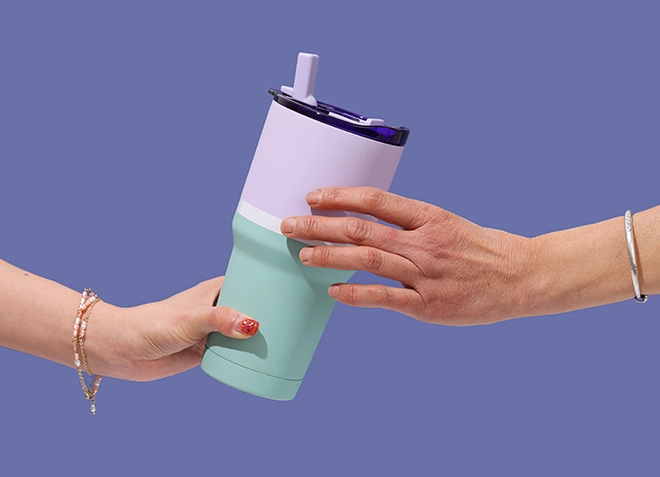 Taza de cerveza de acero inoxidable con tapa de bebida doble de 30 oz 01609A